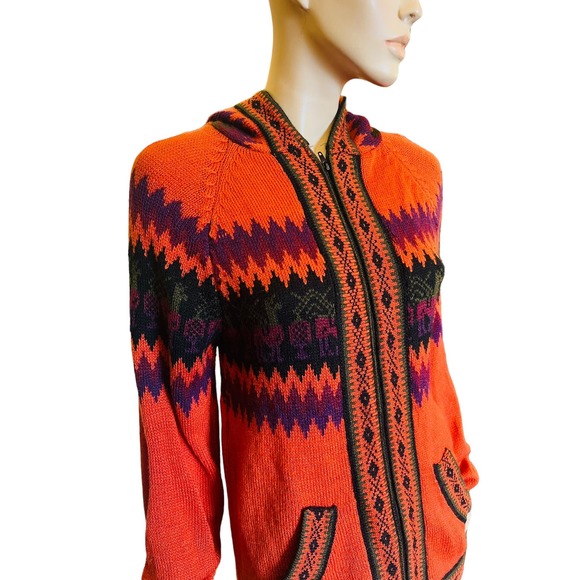 Alpaca Knit Handmade Wome’s Hoodie Sweater from Peru Sz M Long Sleeves - Picture 3 of 13